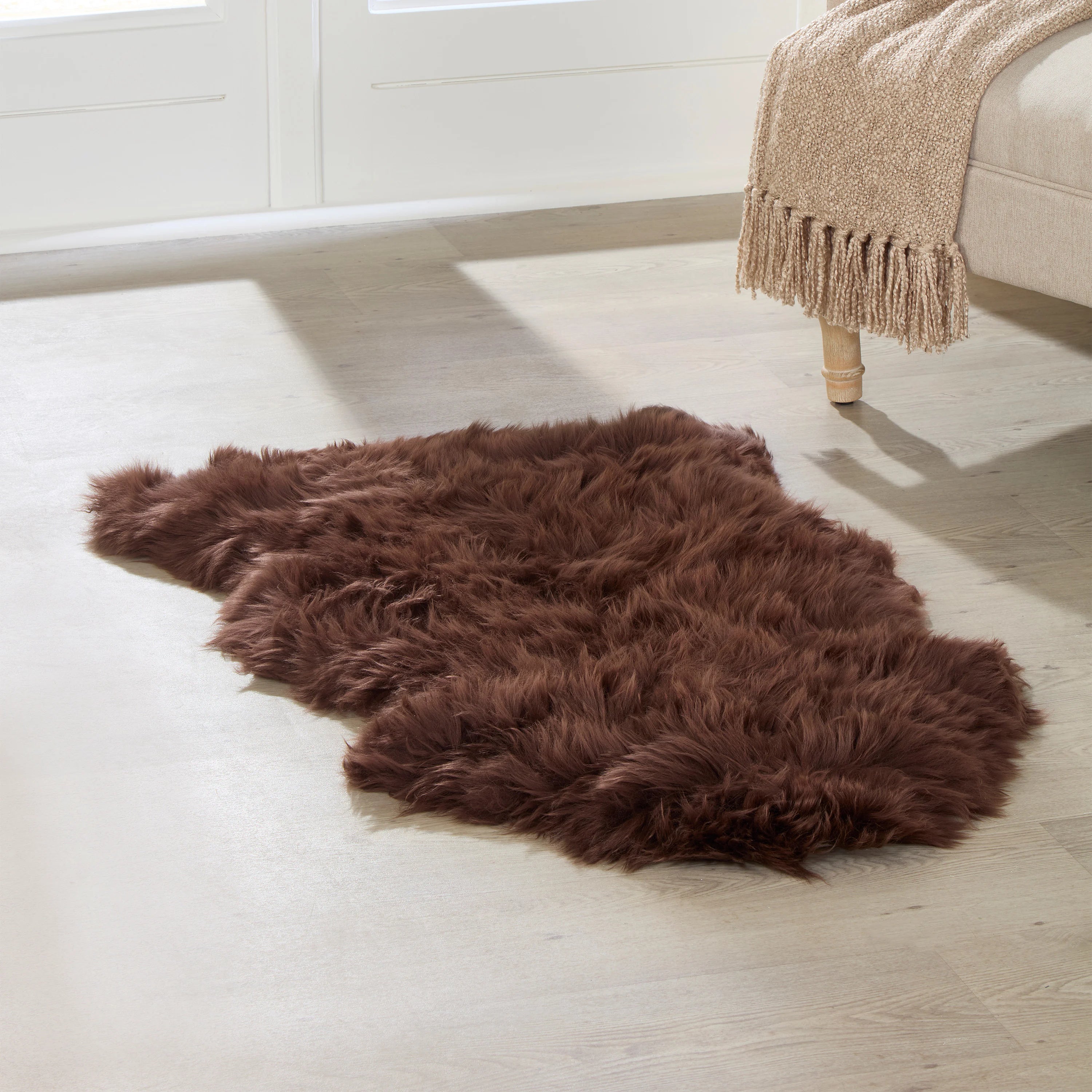 Premium Brown Sheepskin Rug
